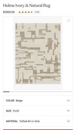 Ruggable Holme Ivory & Natural Rug 9’ x 12’ – New in Box