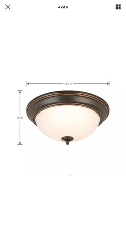 Commercial Electric 13 in. 60-Watt Equivalent Oil-Rubbed Bronze LED Flushmount Light