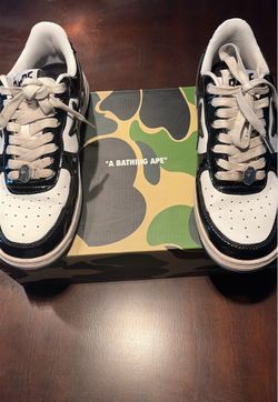 A bathing ape bape sta white black bapes
