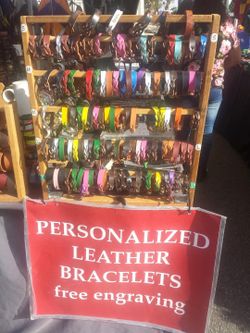 Right whatever you want on your colored bracelet