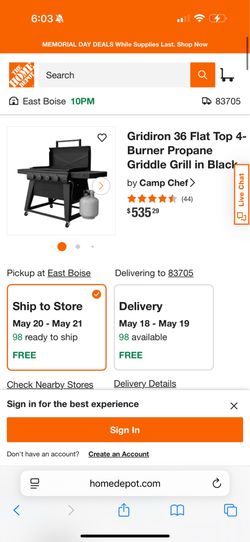 Camp chef gridiron 36 flat top grill and smash burger kit
