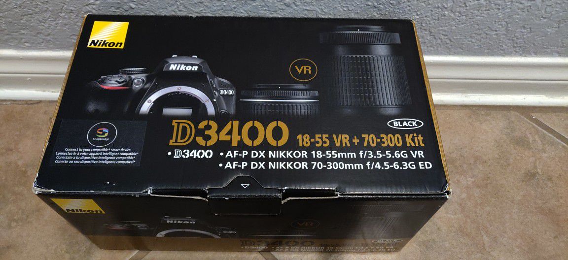 NEW Nikon D3400 DSLR Camera 2 Lens Kit
