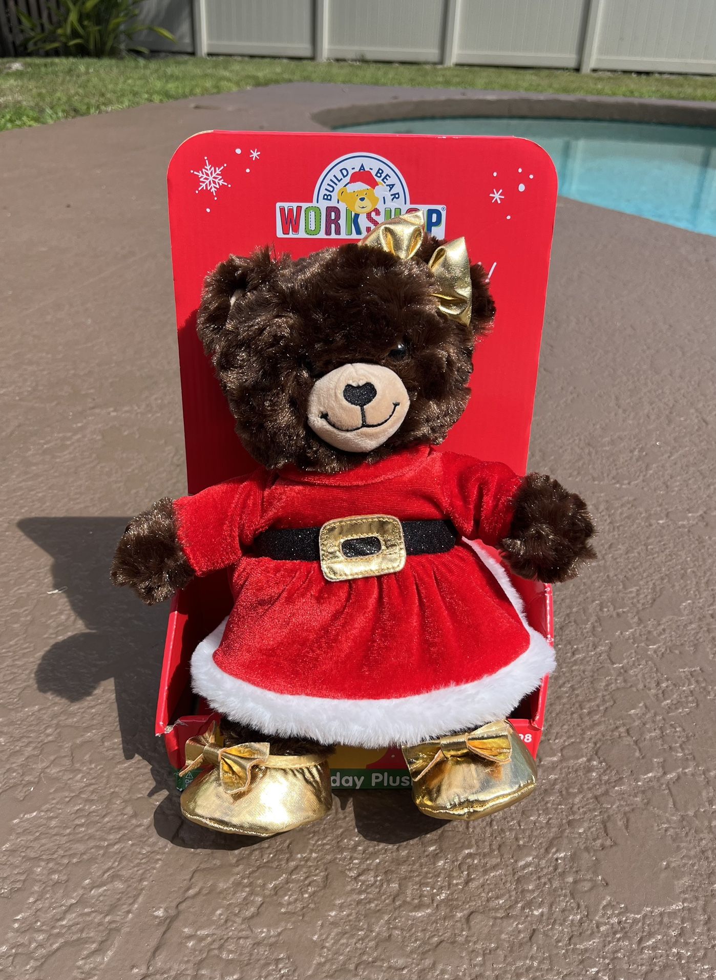 Brand new Build-A-Bear Santa Teddy Bear girl Holiday Plush