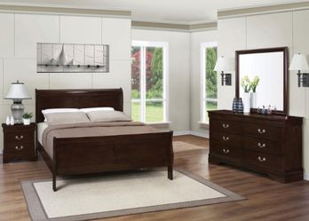 Louis Philippe 4-piece Full Bedroom Set Cappuccino