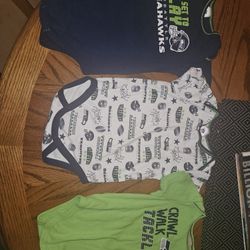 Three size 18 months Seattle Seahawks onsies t shirts set $20 for all