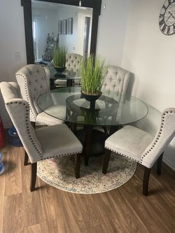 Glass Dining Table With (4) Chairs