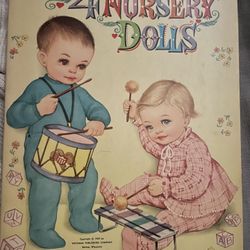 Vtg. 1959 Nursery Dolls W/paper Clothes 