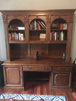 Hooker Brand Cherry Wood Desk with Hutch