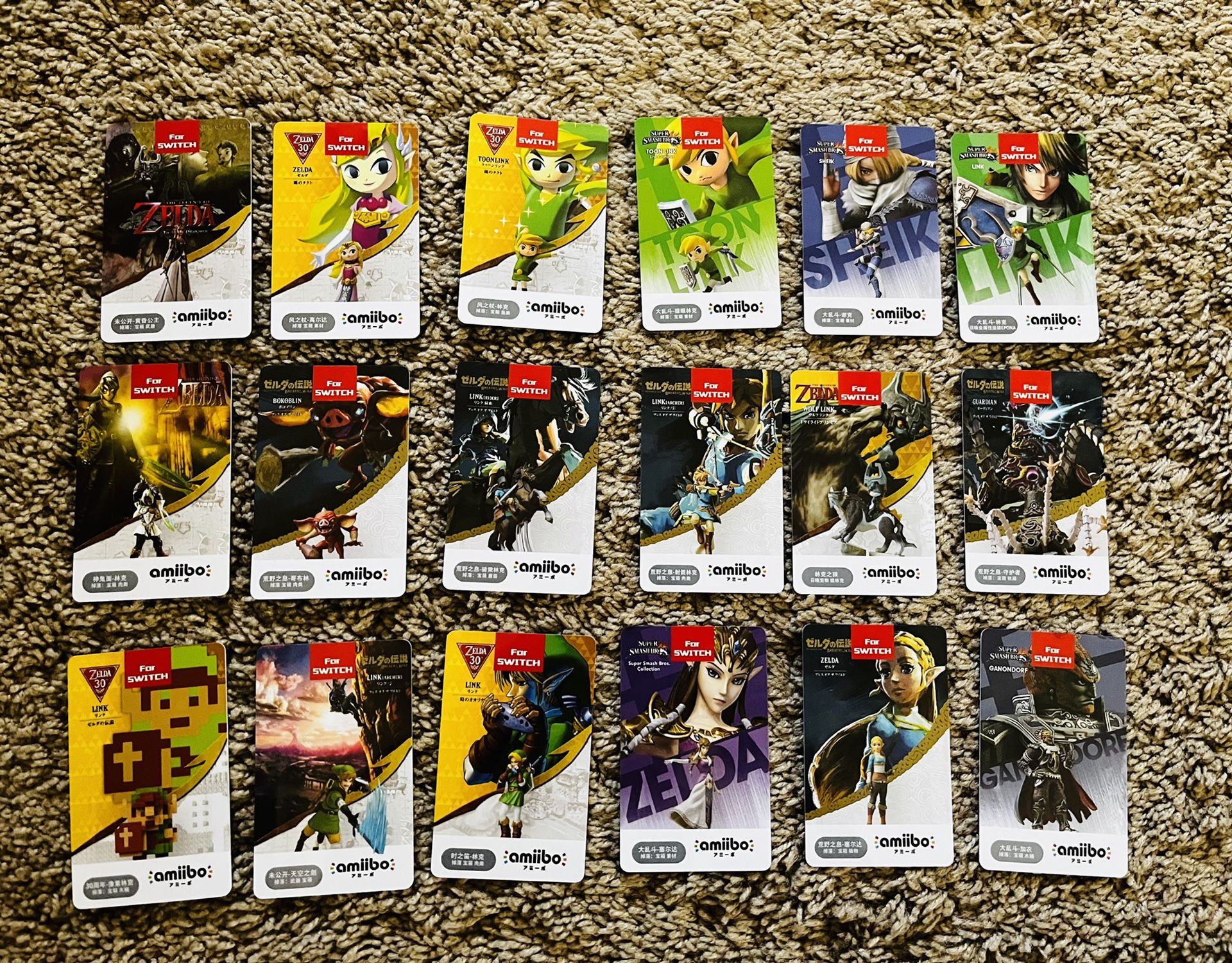 Switch Amiibo Card Zelda - 18pc