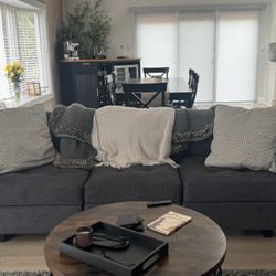 Dark grey couches Hardly Used 