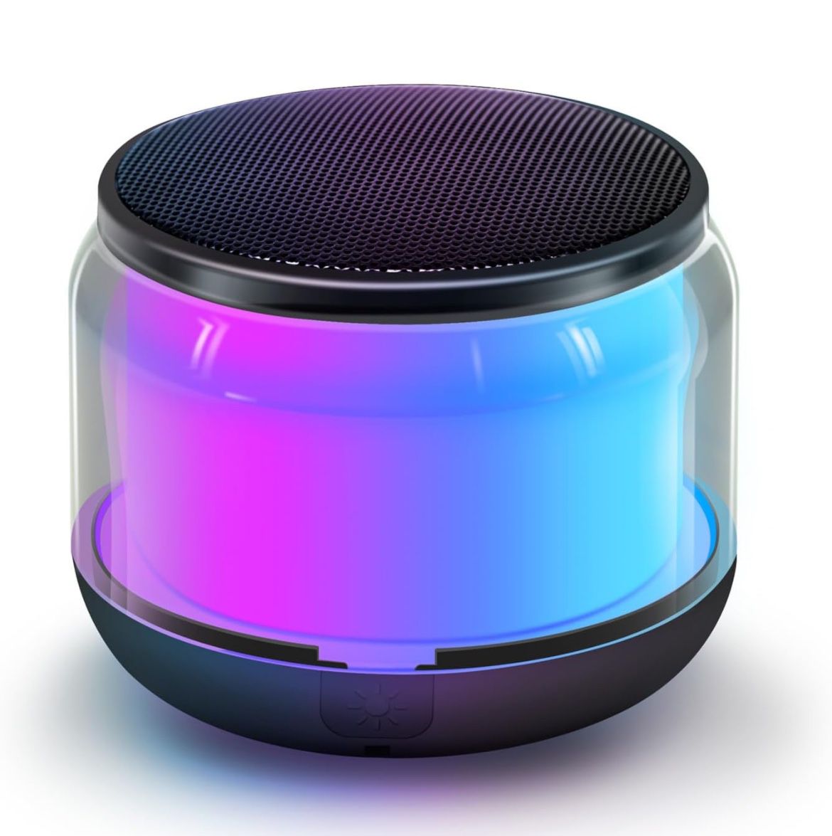 Adnmroku Portable Bluetooth Speakers,Mini Wireless Speaker FM Radio, Outdoor Speakers, Stereo Sound Speaker 20H Playtime,with Colorful Flashing Lights