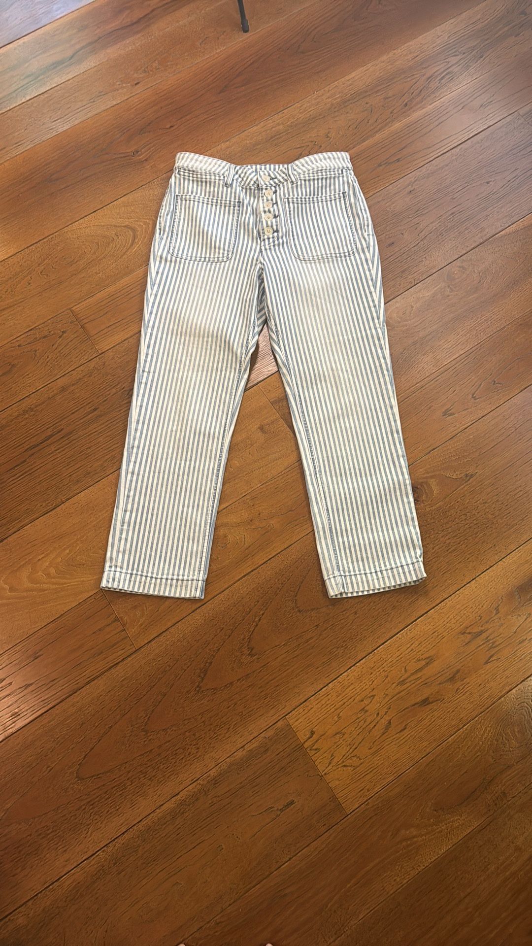 Anthropologie Pilcro High Rise Slim Striped Railroad