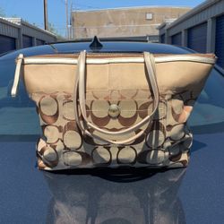 Authentic Coach Brown/Gold Tote Bag