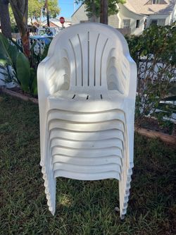 Stackable sturdy plastic chairs