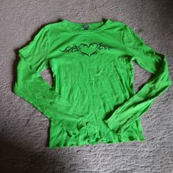 Green Wild Fable Shirt With Heart Design