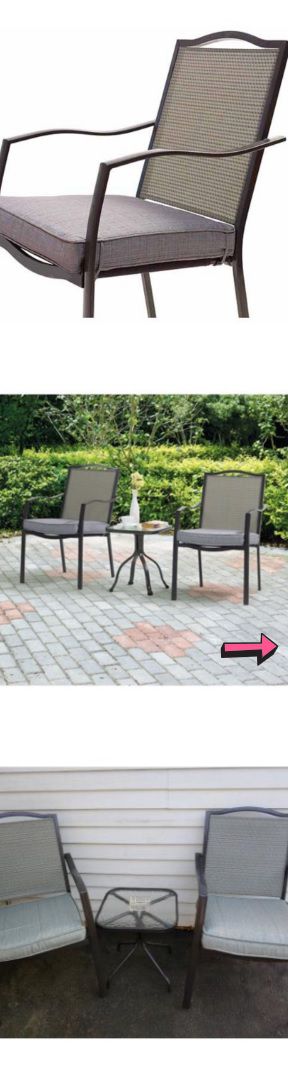NEW (3 Piece) Contemporary Outdoor Bistro Set - Patio Home Sling Chairs & Tempered Top Glass Table - Seat Garden Pool Poolside Furniture - ↓READ↓