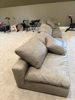 cloud leather Restoration Hardware sofa