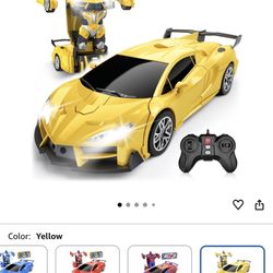 Transform Remote Control Car, RC Cars for Boys Age 3-5 6-8, One-Button Transform Toy Cars, 2.4GHz