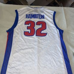 Nwt Richard Hamilton DETROIT PISTONS Reebok JERSEY White Clean Men Large Vintage