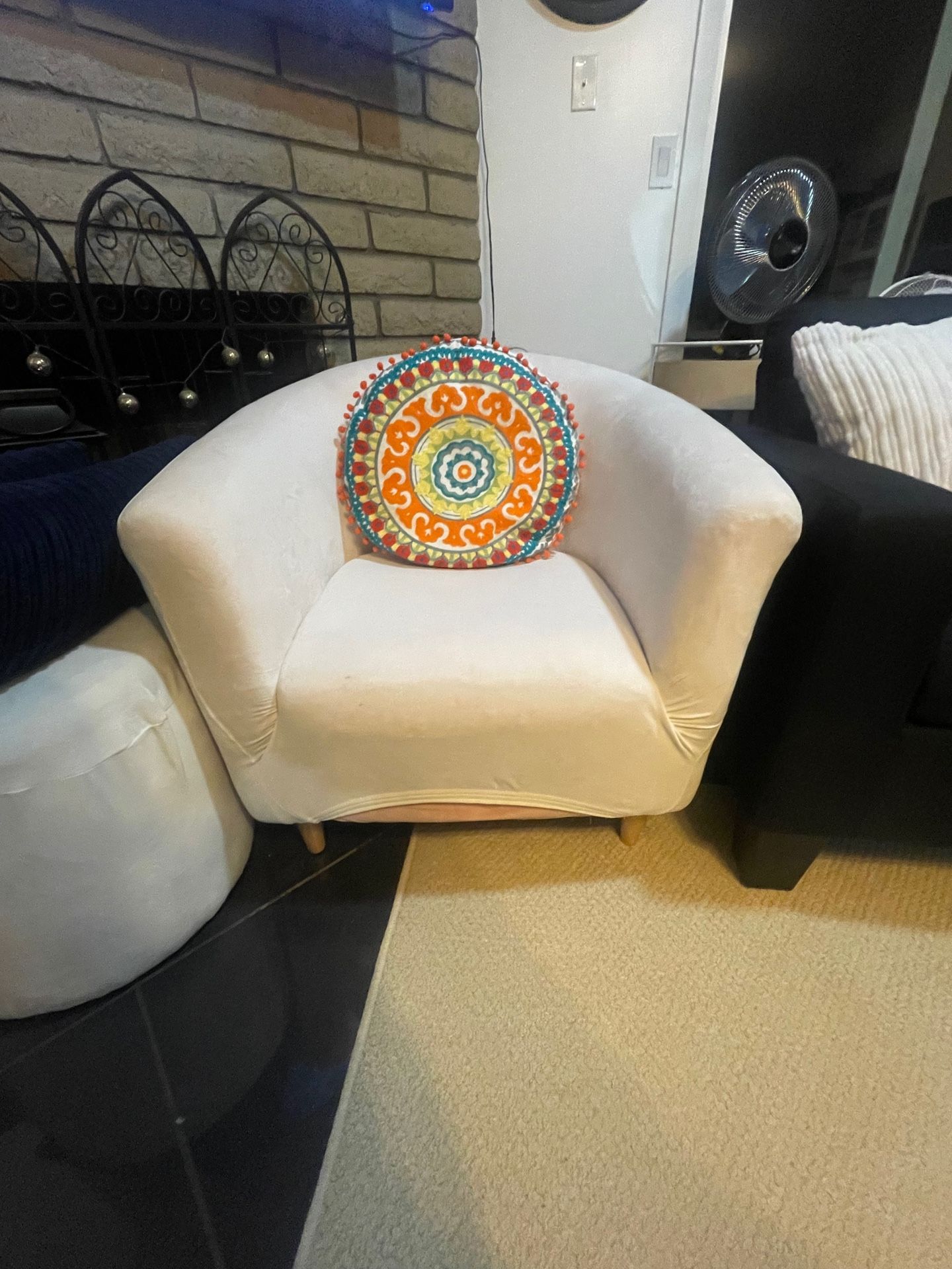 White Barrel Chair