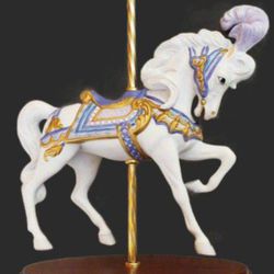Beautiful Franklin Mint CAROUSEL HORSE STATUE 10.5" Inches 1989 Beautiful!