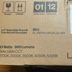 Sunco 5”/6” Retrofit Smooth Trim Downlight (12 Pack)