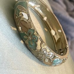 Gold enamel Bangle Bracelet