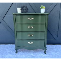 Stunning Green French Provincial Refinished Dresser