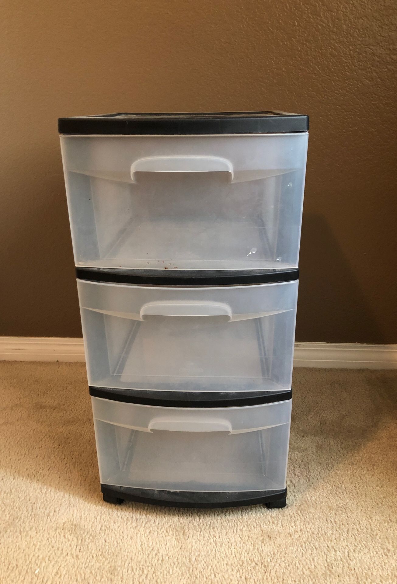 3 drawer plastic rolling organizer