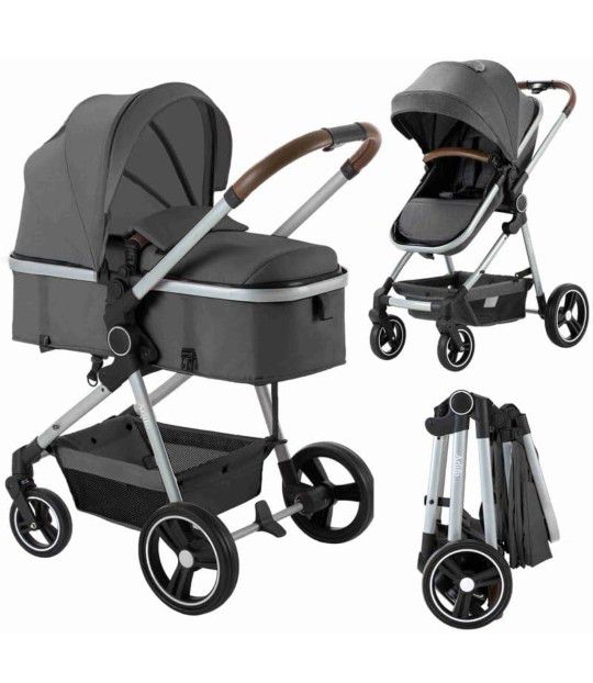 New Baby Stroller 2 in 1 Standard Bassinet Stroller

