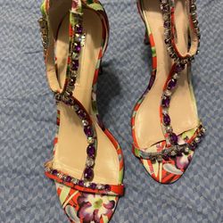 INC International high heeled stiletto jeweled party shoes. Size 8