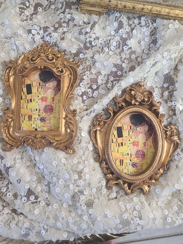 Klimt "The Kiss" In Mini Baroque Frames