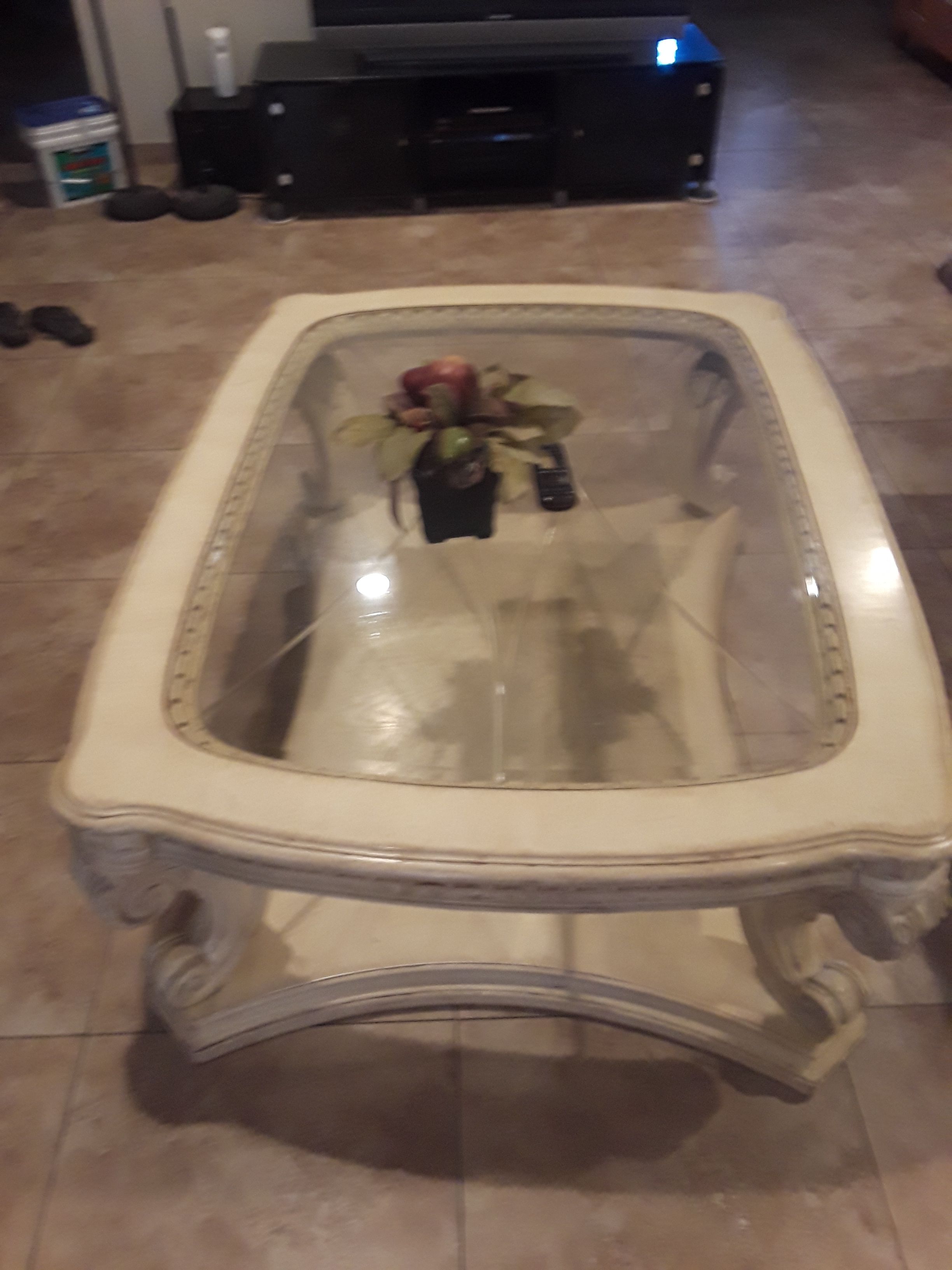 Glass coffee table