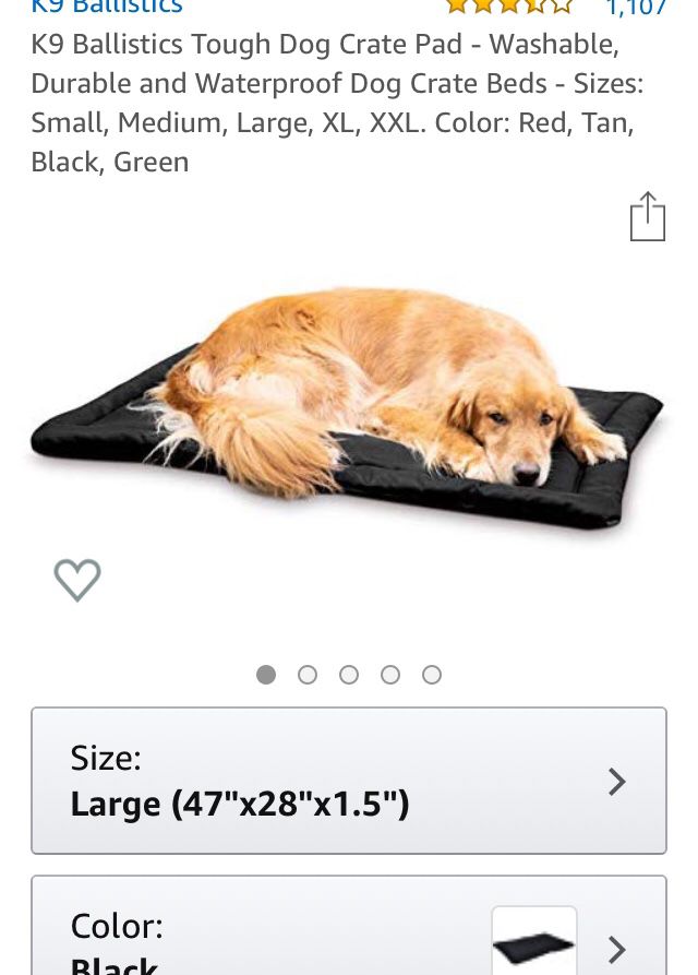 K9 Ballistics Large dog crate mat bed