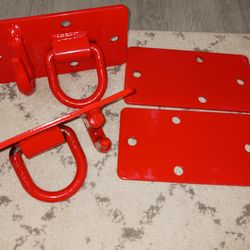 Recovery D Rings Hooks Shackles 2 Pack Bolt On Grab Hook Tow Hook Mount with Backer Plate Max 15,000 lbs
