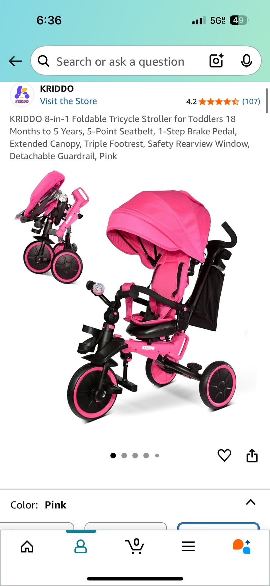 Girls Tricycle Stroller