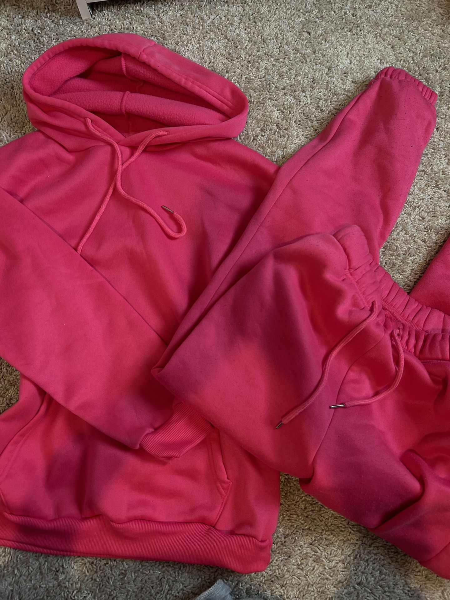 hot pink hoodie set