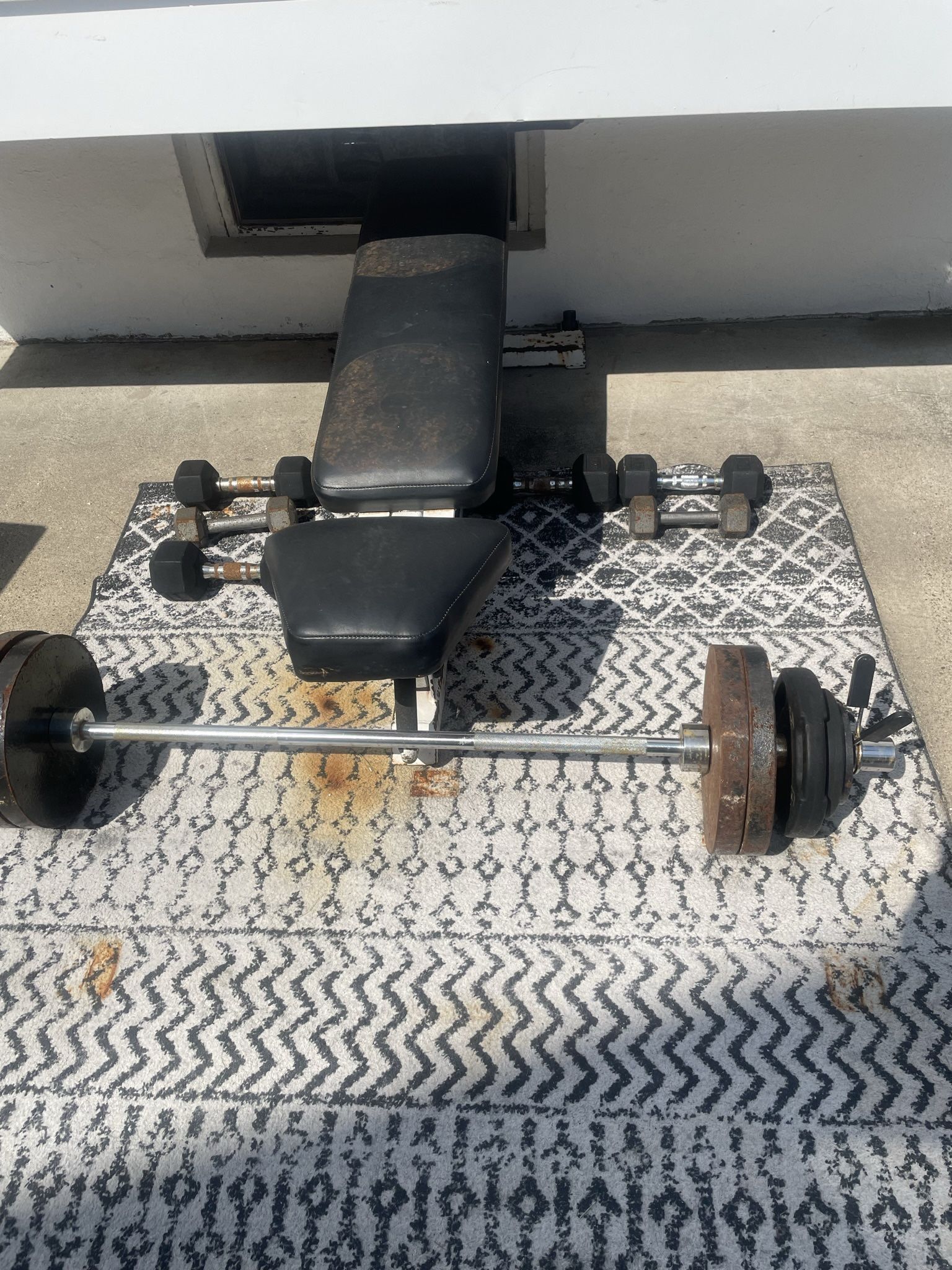 Bench Press Weights Plates Dumbells And Bar