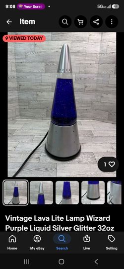 AUTHENTIC VINTAGE LAVA LIGHT LAMP WIZARD PURPLE LIQUID SILVER GLITTER