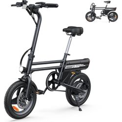 Electric Bike for Adults and Teens, 500W Motor & 20MPH Speed, Folding Ebike, 14" Adults Electric Bicycle with 36V Battery, 25 Miles PAS Range, Lightwe