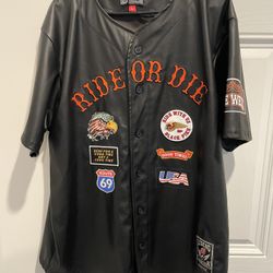 XL Leather Style Biker Jersey 