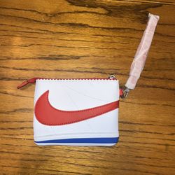 Nike Icon Cortez Wristlet Zipper Pocket Wallet White 5.5" x 4.5" Unisex New