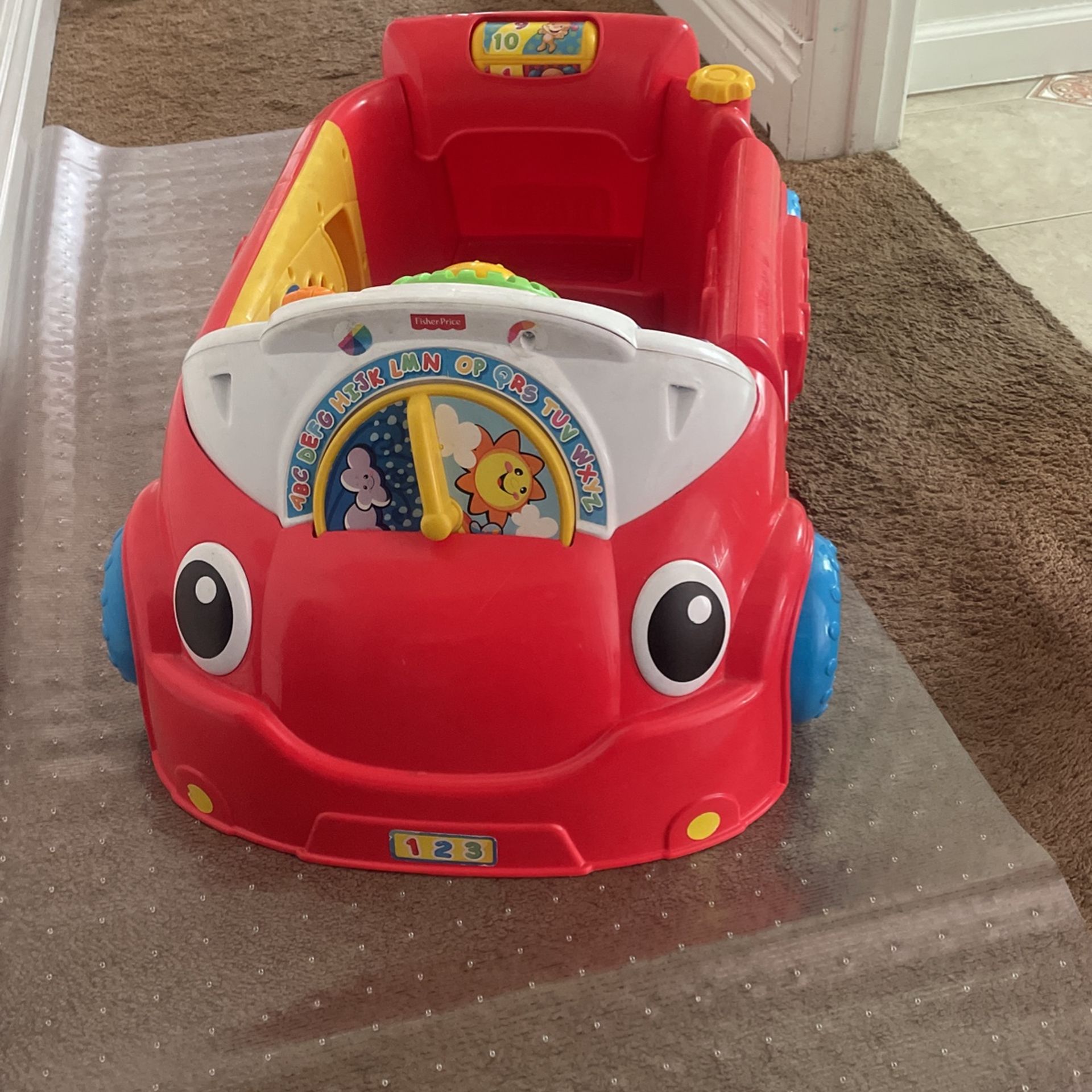 Fisher-Price Baby Toy Laugh & Learn Crawl Around Car Red Activity Center with Educational Music & Lights for Infants Ages 6+ Months
