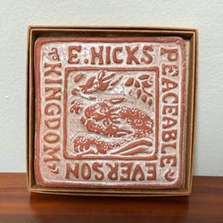 Vintage Peaceful Kingdom Ceramic Tile By Moravian Pottery And Tile Works Accent Decor Collection In Box