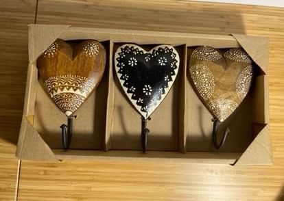 Wooden Heart Hooks