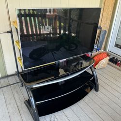 55 Inch Samsung Tv & Glass Stand Combo 