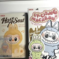 2 NEW OFFICIAL UNOPENED LABUBUS - Have a Seat and Exciting Macaron