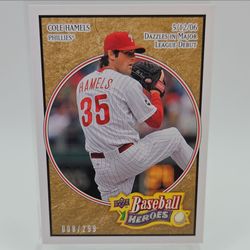 Upper Deck 2008 Baseball Heroes Cole Hamels Phillies #136 Beige 008/299