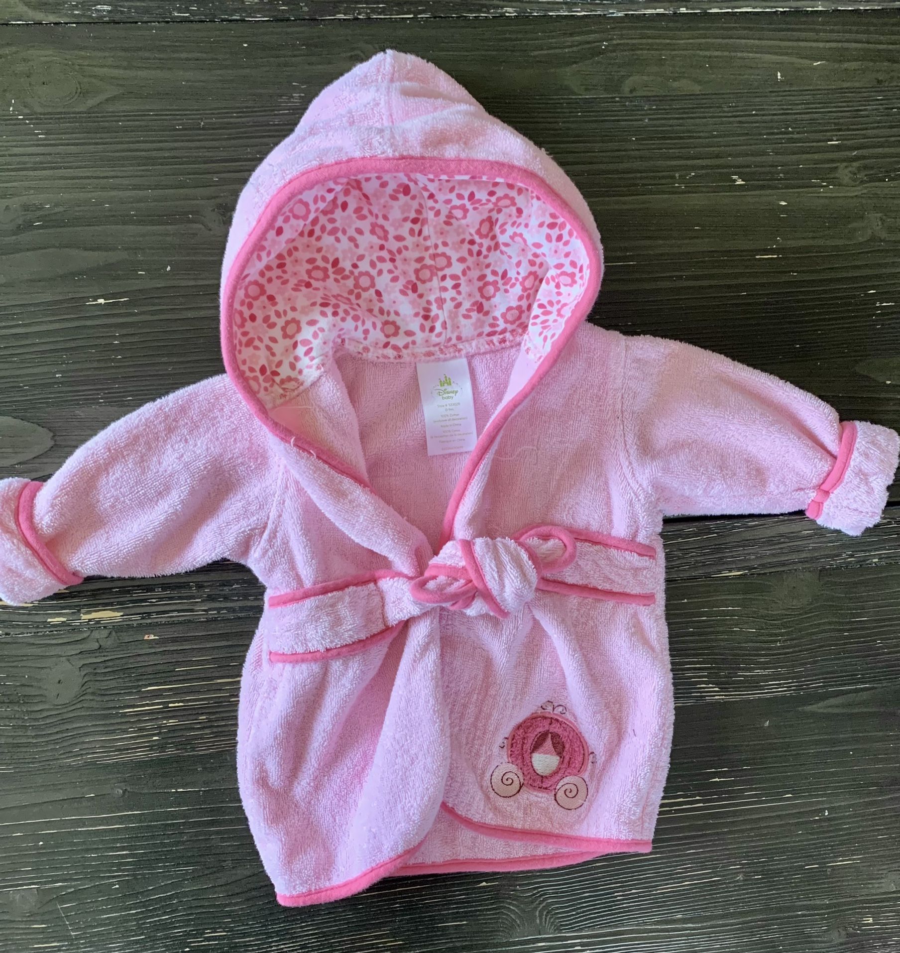 Disney Baby Cinderella Bathrobe Size 0-9m