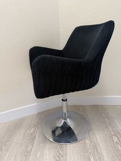 Black velvet vanity chair